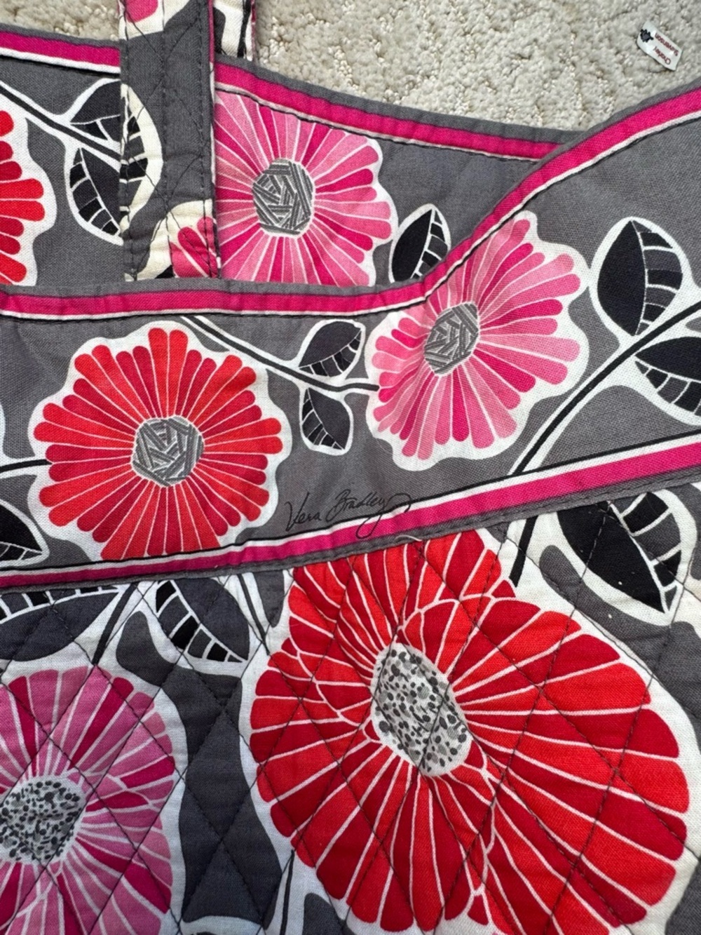 Vera Bradley retired Cherry Blossoms Quilted Overnight Bag - Picture 3 of 7